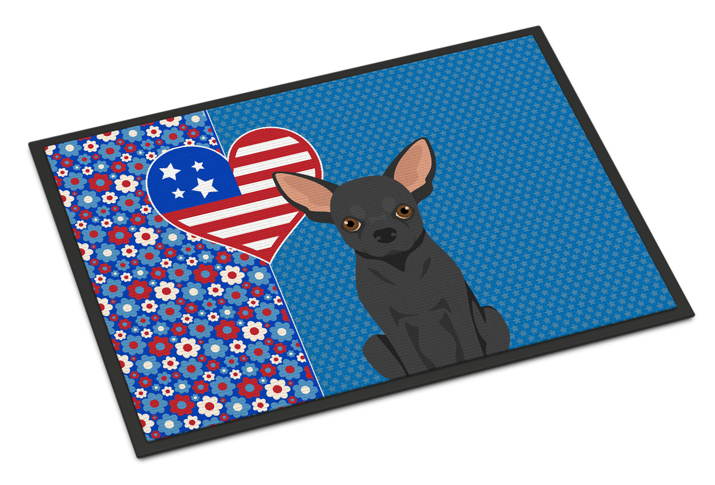 Buy this Black Chihuahua USA American Indoor or Outdoor Mat 24x36