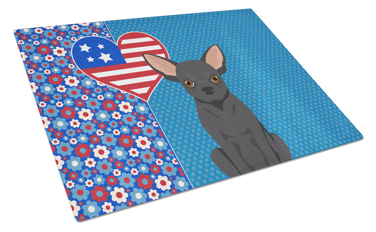 Buy this Black Chihuahua USA American Glass Cutting Board Large