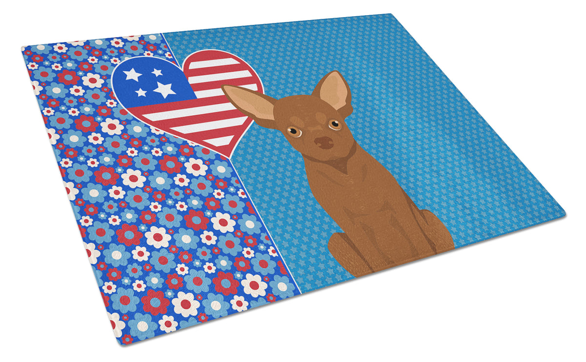 Buy this Chocolate Chihuahua USA American Glass Cutting Board Large