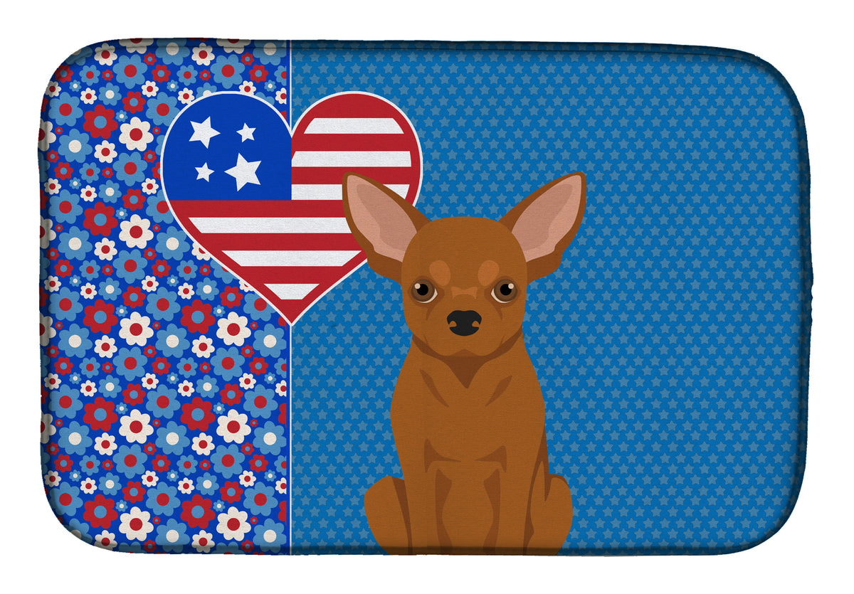 Red Chihuahua USA American Dish Drying Mat  the-store.com.