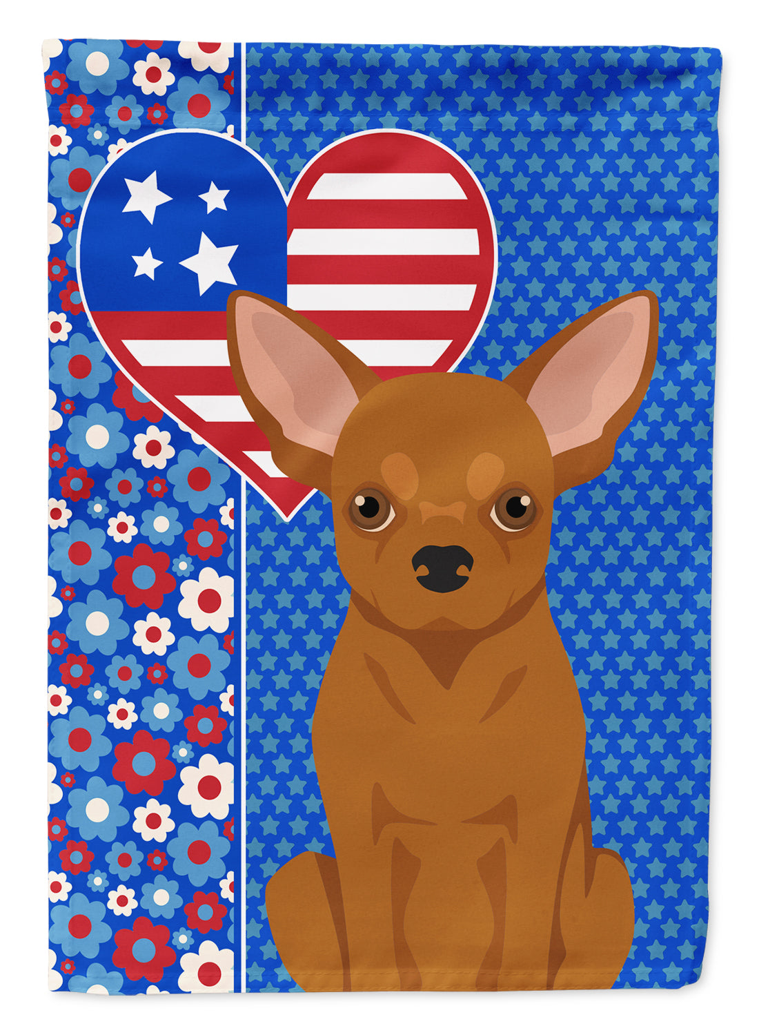 Red Chihuahua USA American Flag Garden Size  the-store.com.