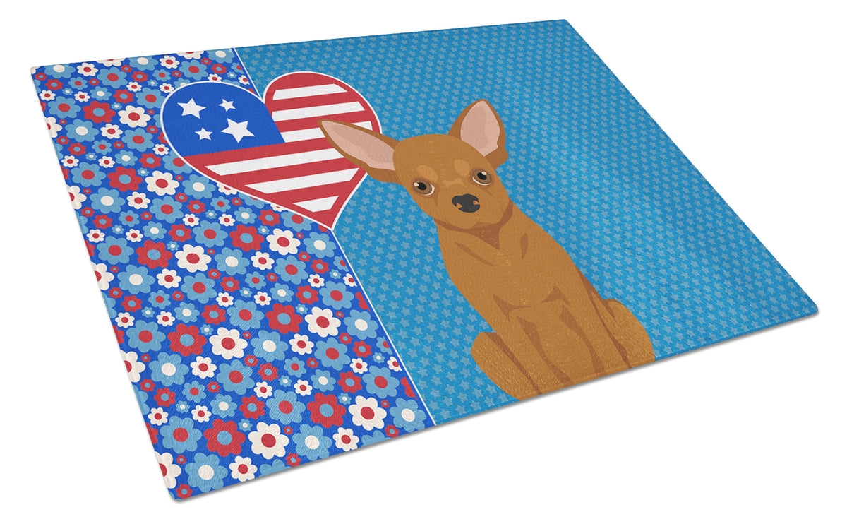 Buy this Red Chihuahua USA American Glass Cutting Board Large