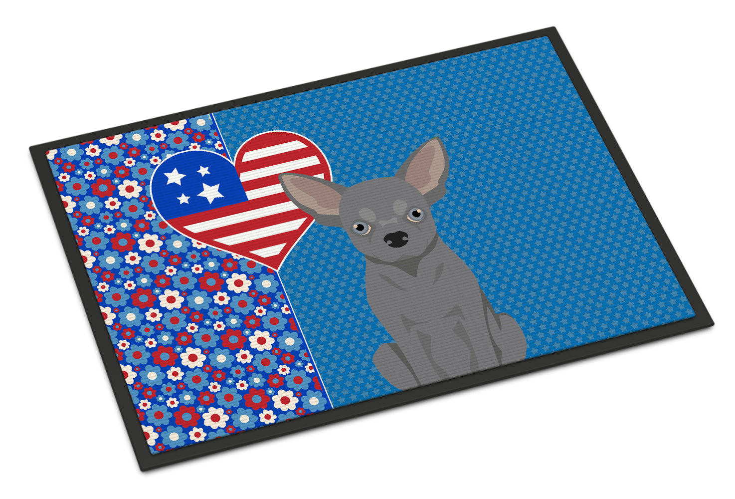 Buy this Blue Chihuahua USA American Indoor or Outdoor Mat 24x36