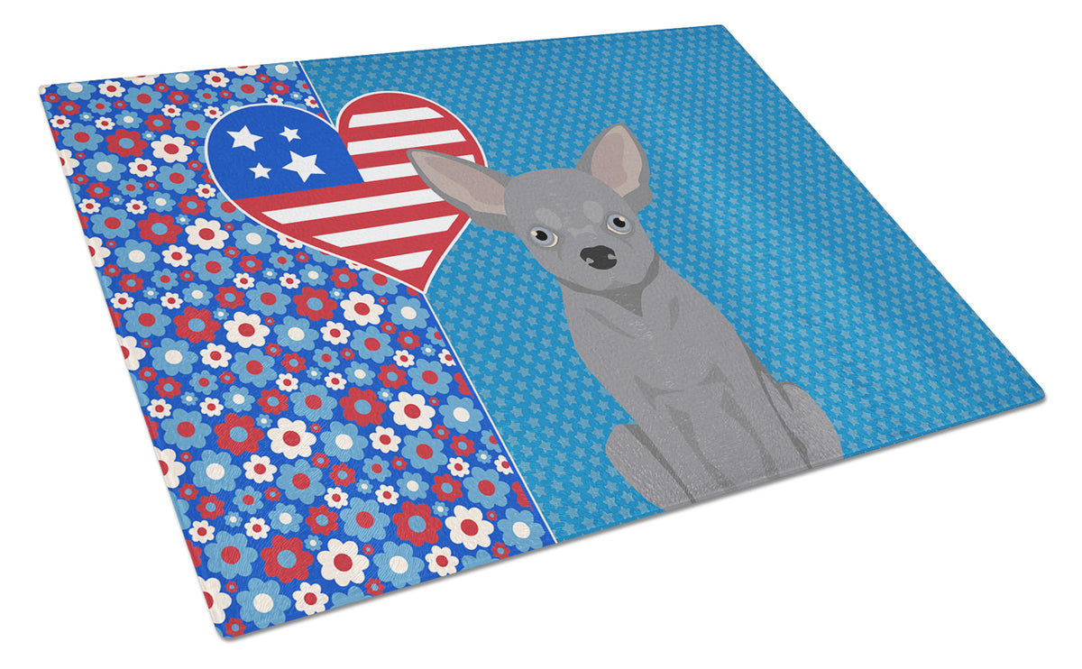 Buy this Blue Chihuahua USA American Glass Cutting Board Large