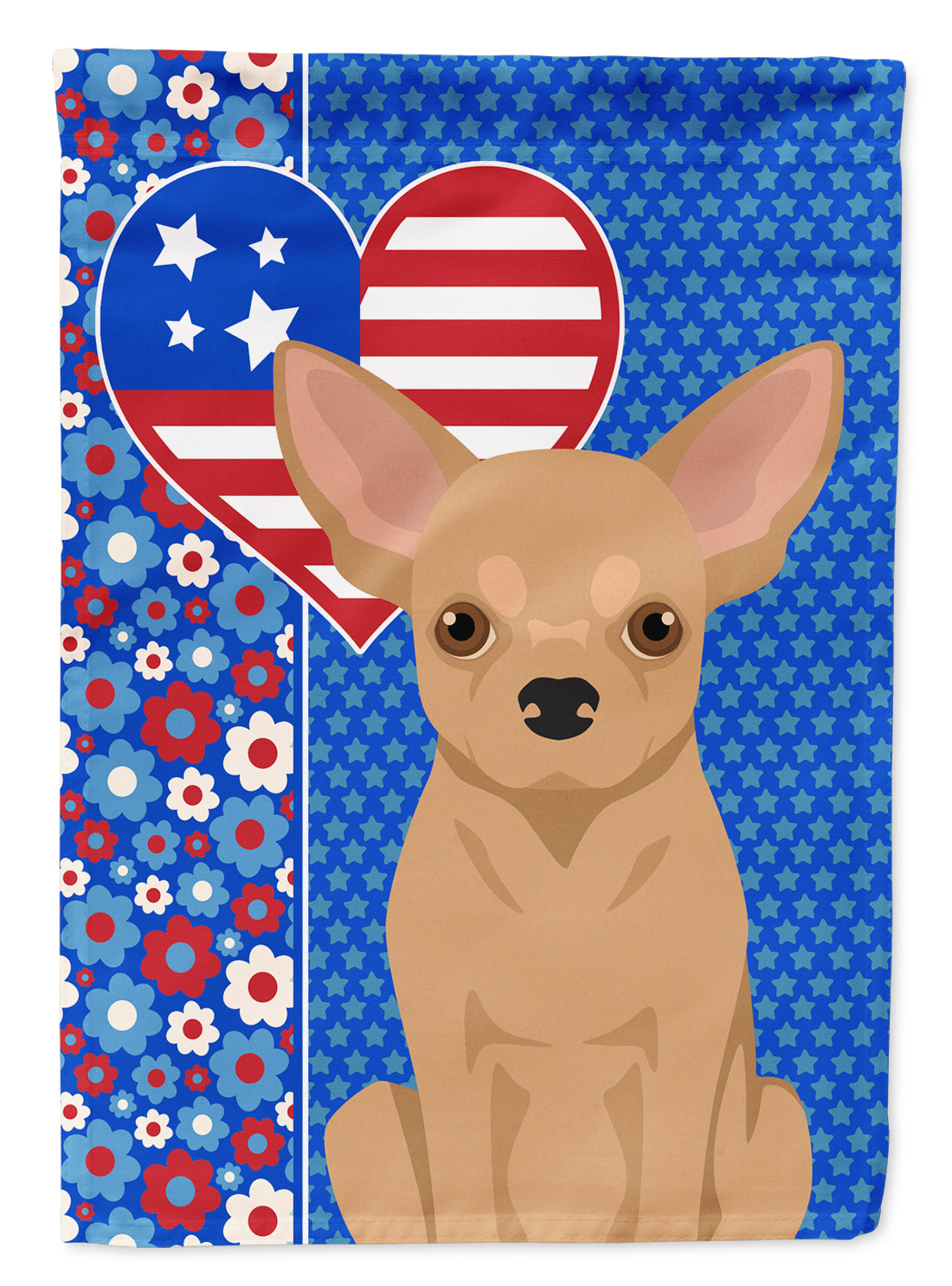 Gold Chihuahua USA American Flag Garden Size  the-store.com.