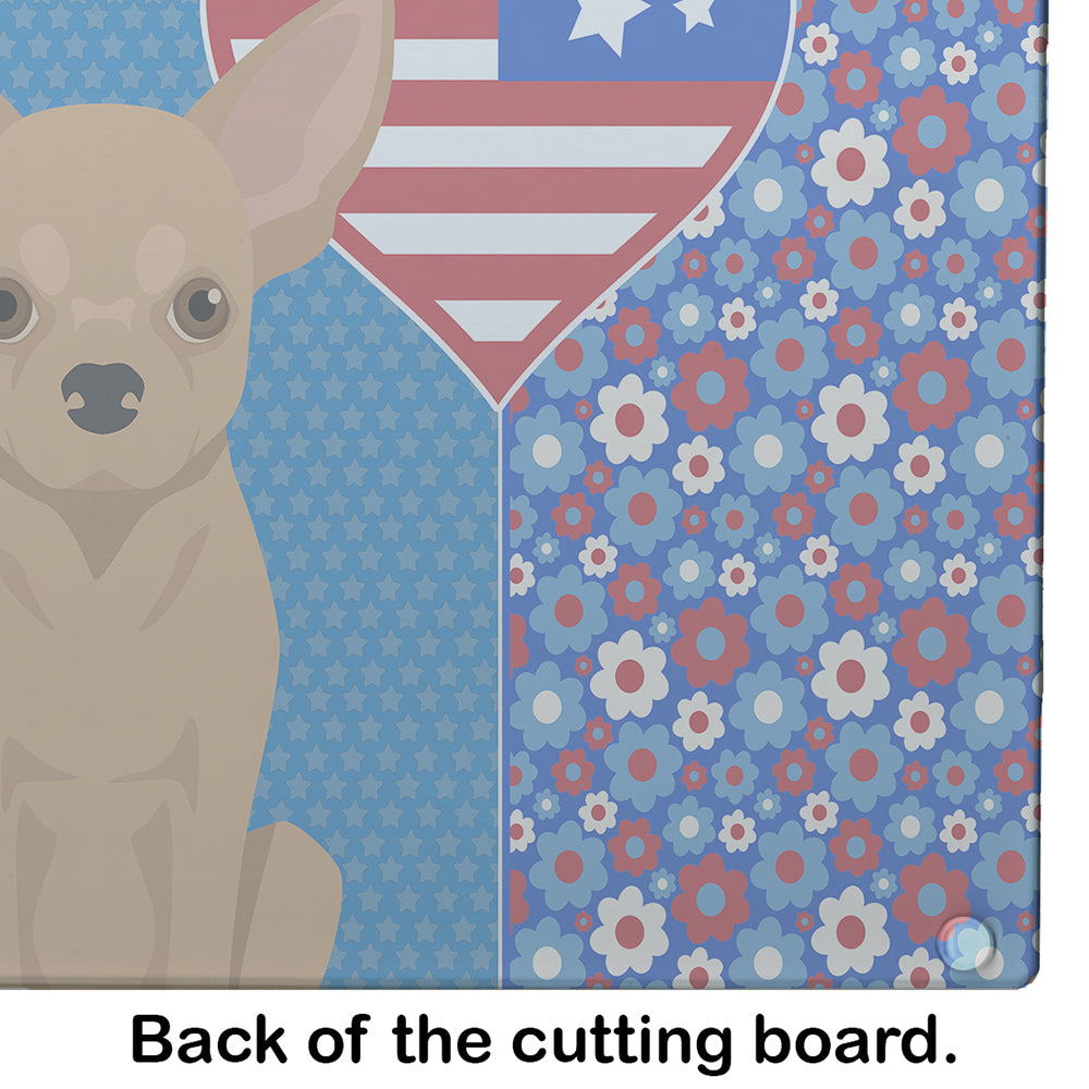 Gold Chihuahua USA American Glass Cutting Board Large - the-store.com