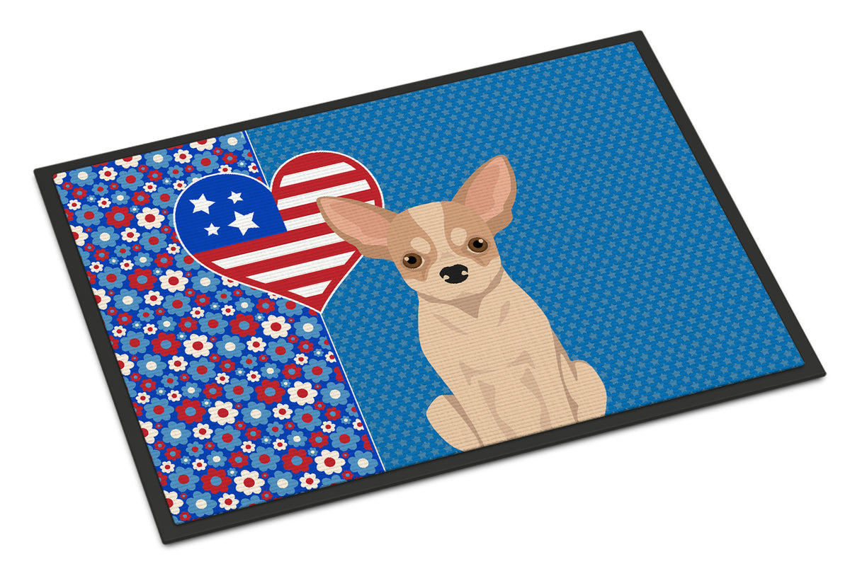 Buy this Fawn and White Chihuahua USA American Indoor or Outdoor Mat 24x36