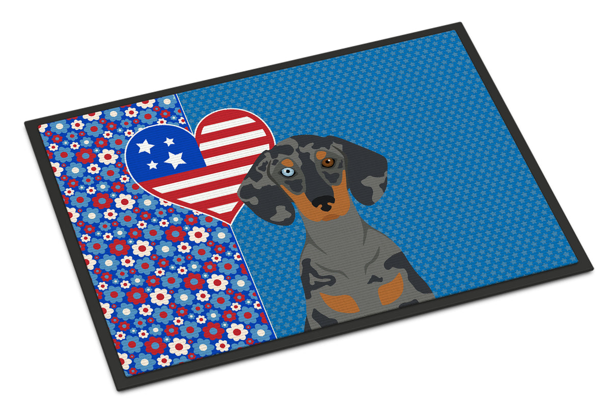 Buy this Black Dapple Dachshund USA American Indoor or Outdoor Mat 24x36