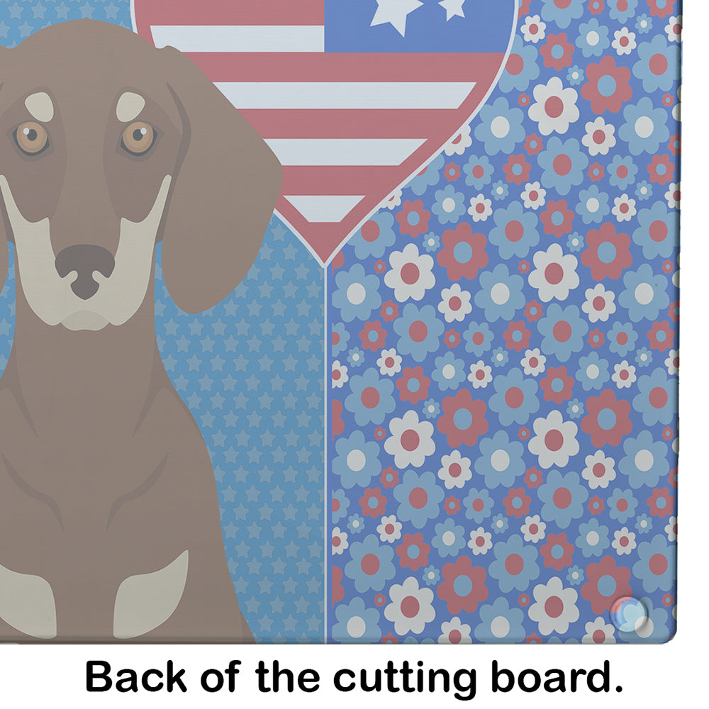 Chocolate and Cream Dachshund USA American Glass Cutting Board Large - the-store.com