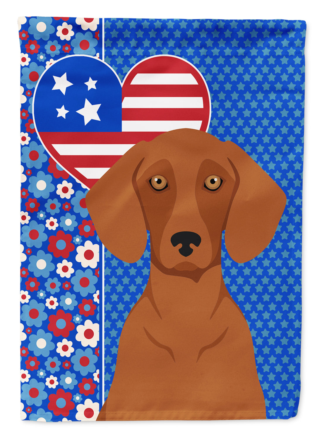Red Dachshund USA American Flag Garden Size  the-store.com.