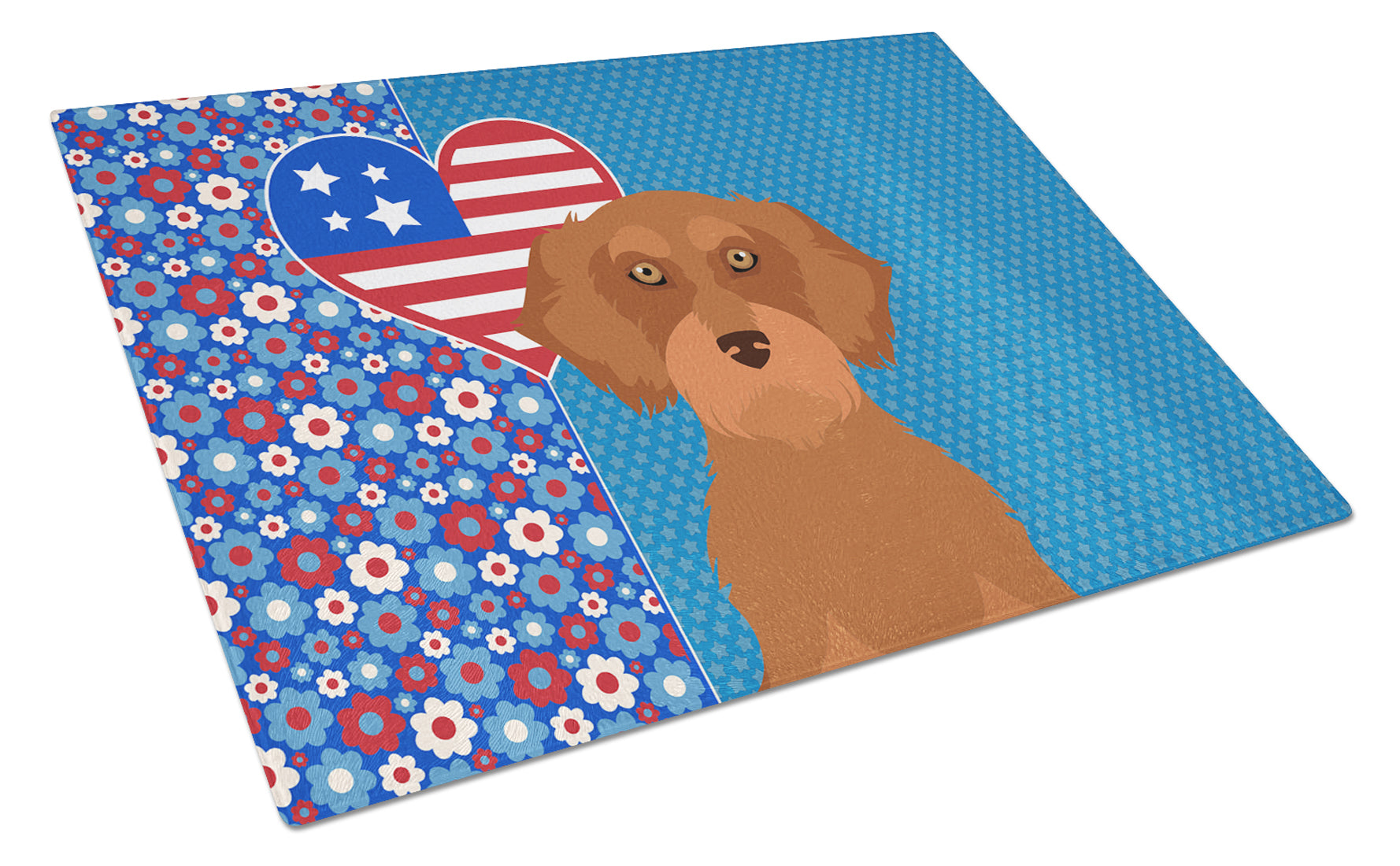 Buy this Wirehair Red Dachshund USA American Glass Cutting Board Large