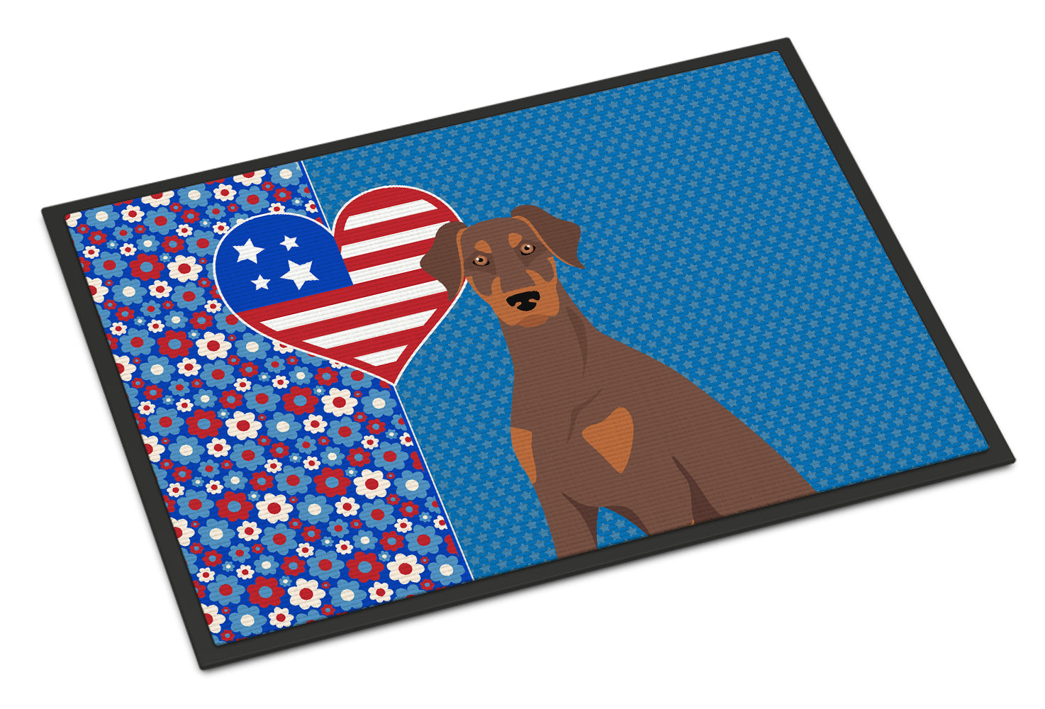 Buy this Natural Ear Red and Tan Doberman Pinscher USA American Indoor or Outdoor Mat 24x36
