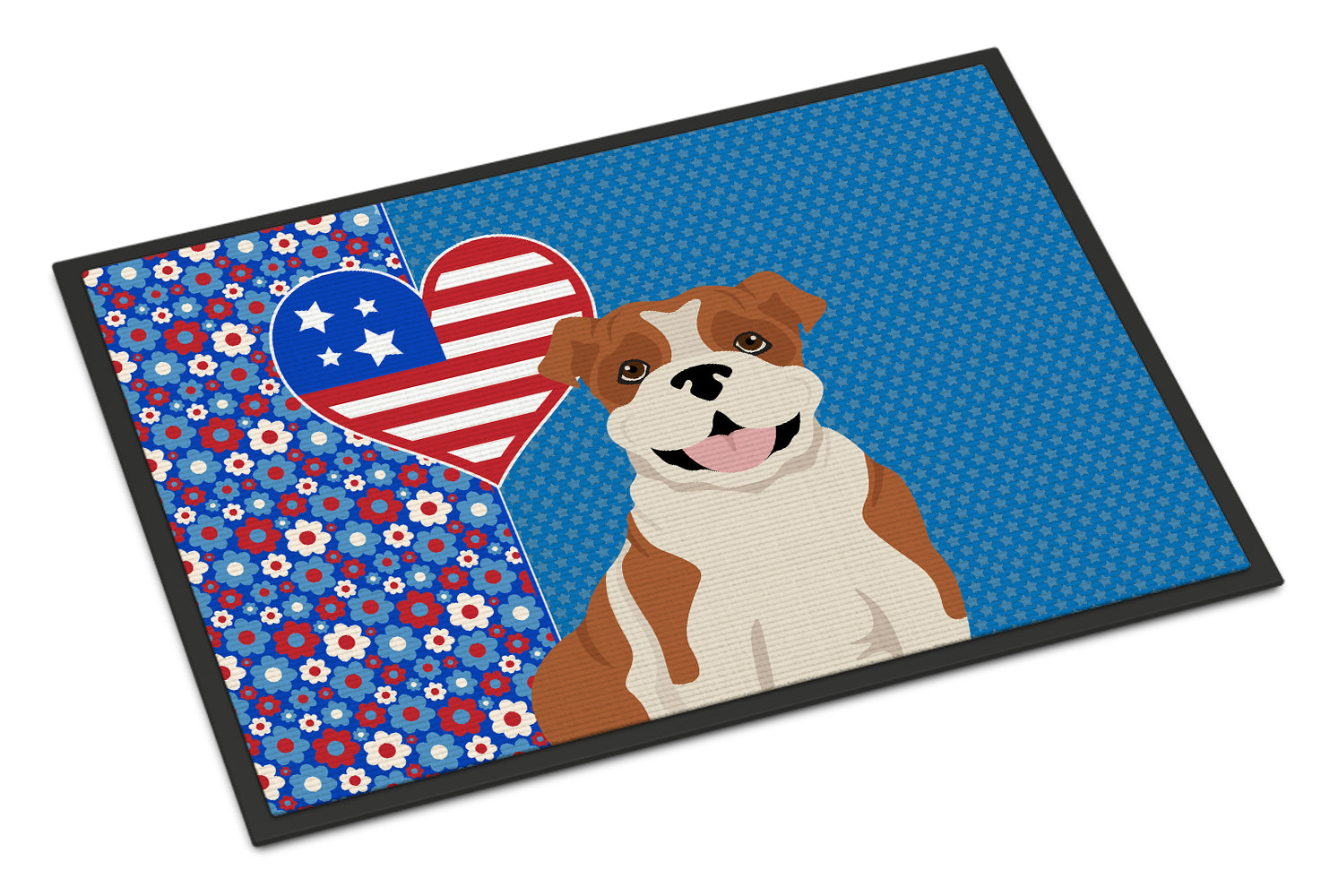 Buy this Red English Bulldog USA American Indoor or Outdoor Mat 24x36