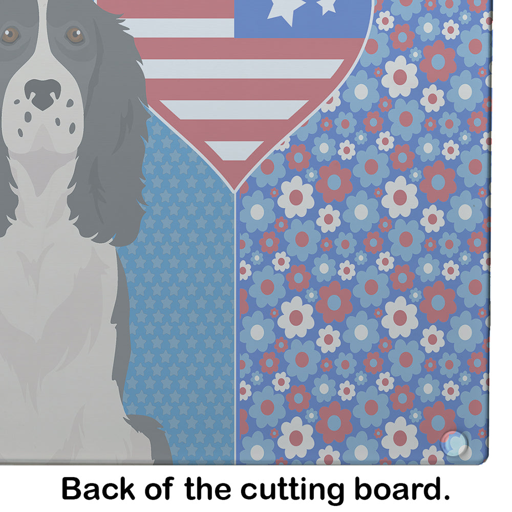 Black English Springer Spaniel USA American Glass Cutting Board Large - the-store.com