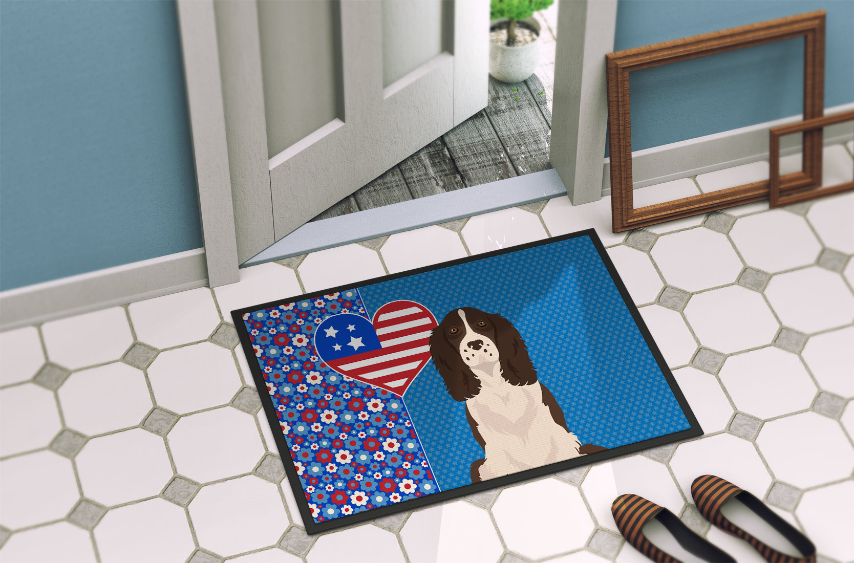 Liver English Springer Spaniel USA American Indoor or Outdoor Mat 24x36 - the-store.com