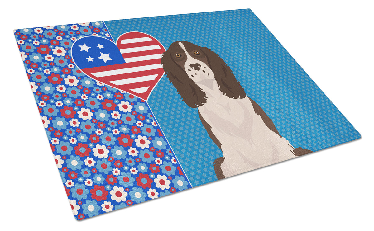 Buy this Liver English Springer Spaniel USA American Glass Cutting Board Large