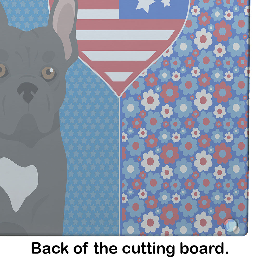 Black French Bulldog USA American Glass Cutting Board Large - the-store.com