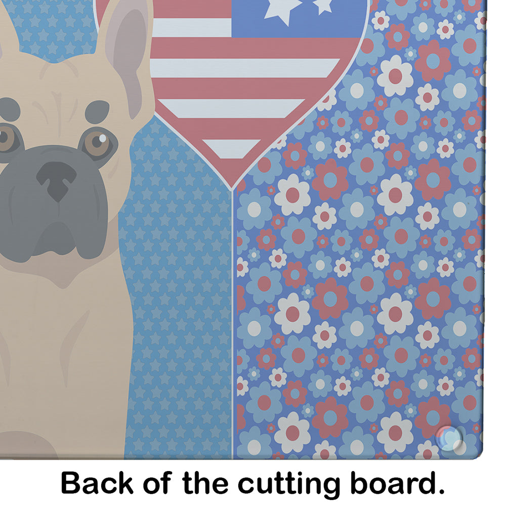 Fawn French Bulldog USA American Glass Cutting Board Large - the-store.com