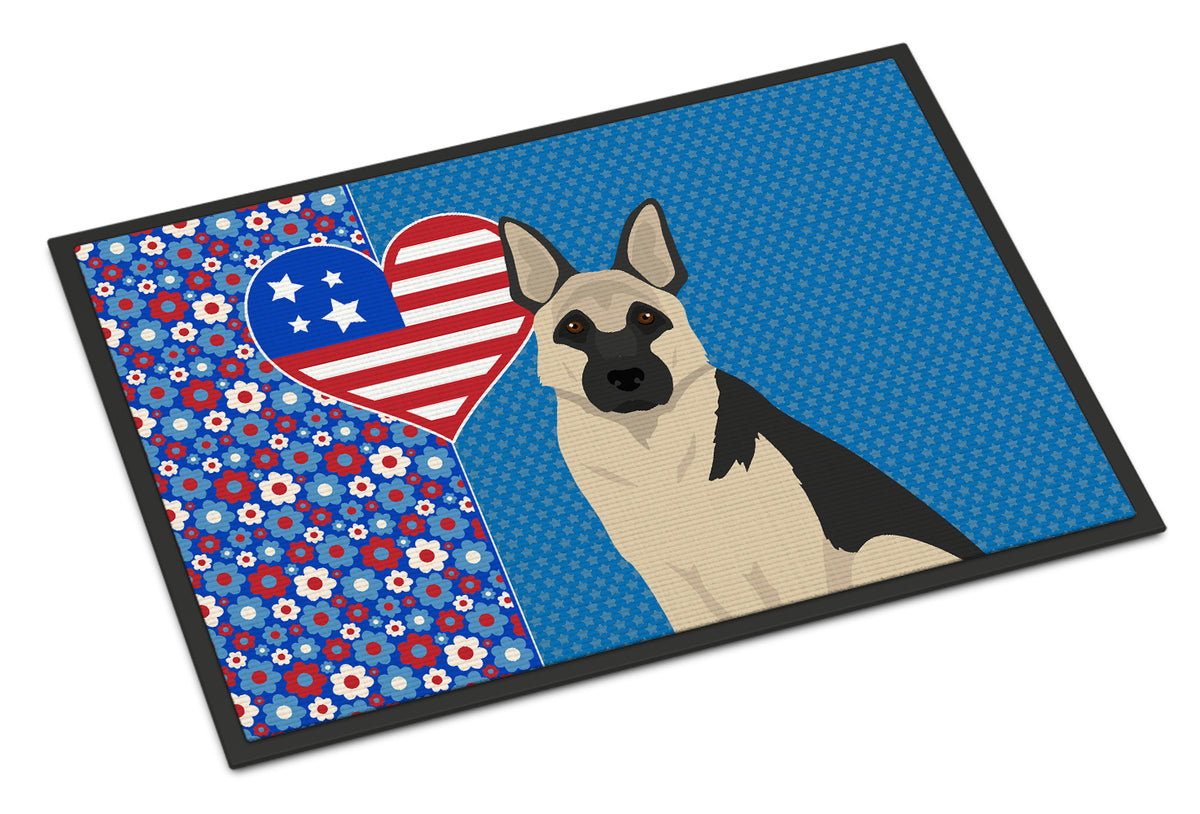 Buy this Black and Silver German Shepherd USA American Indoor or Outdoor Mat 24x36
