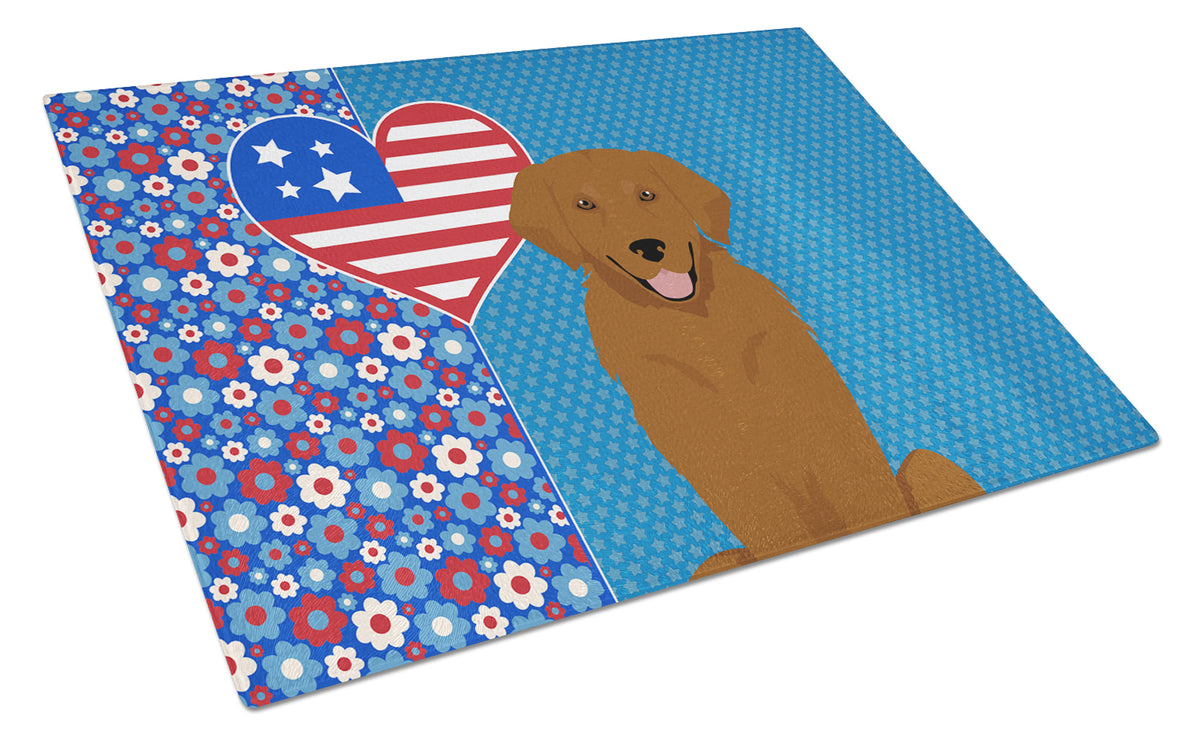 Buy this Mahogany Golden Retriever USA American Glass Cutting Board Large