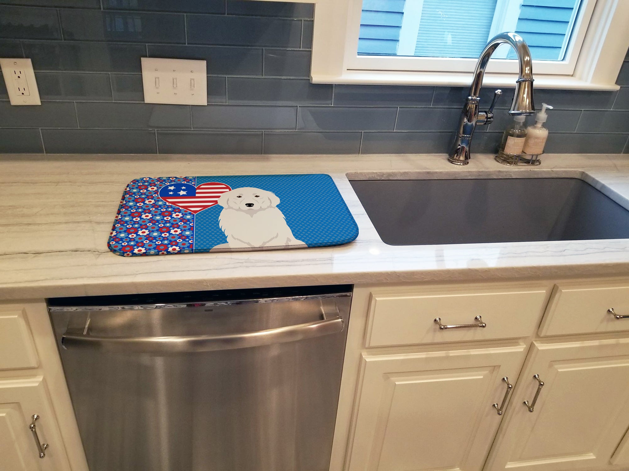 Great Pyrenees USA American Dish Drying Mat  the-store.com.