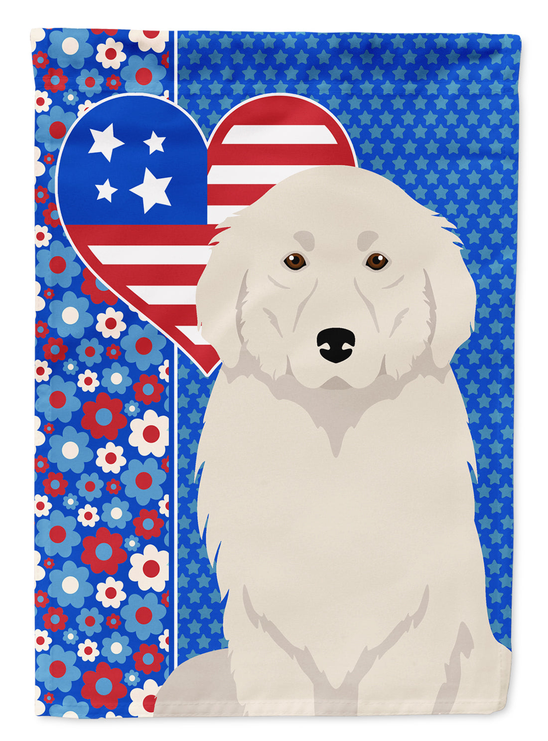Great Pyrenees USA American Flag Garden Size  the-store.com.