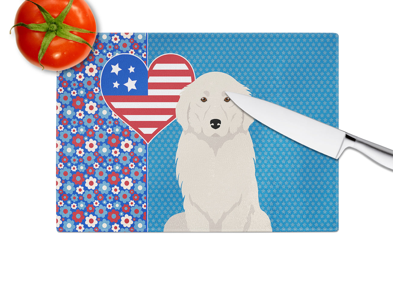 Great Pyrenees USA American Glass Cutting Board Large - the-store.com
