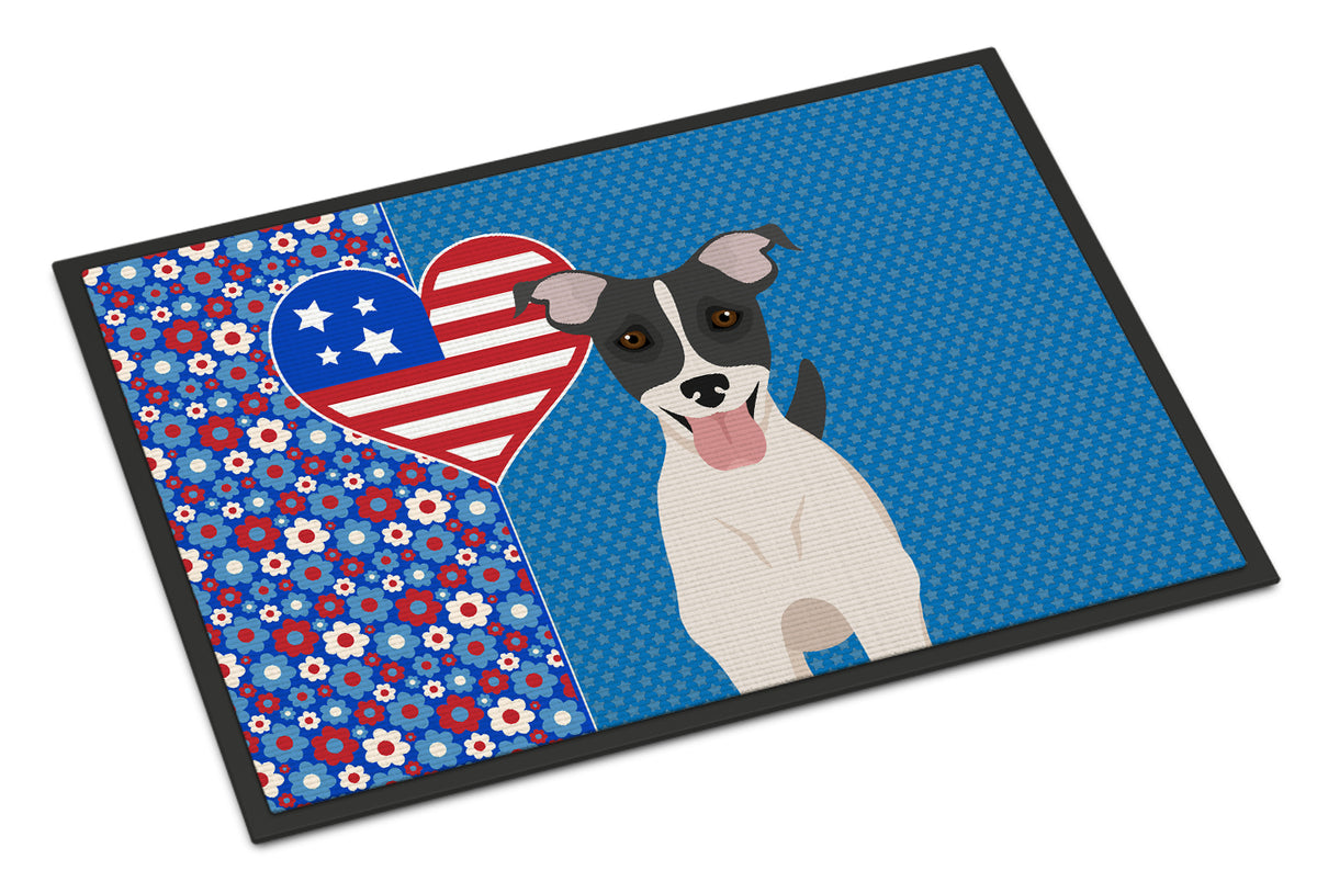 Buy this Black White Smooth Jack Russell Terrier USA American Indoor or Outdoor Mat 24x36