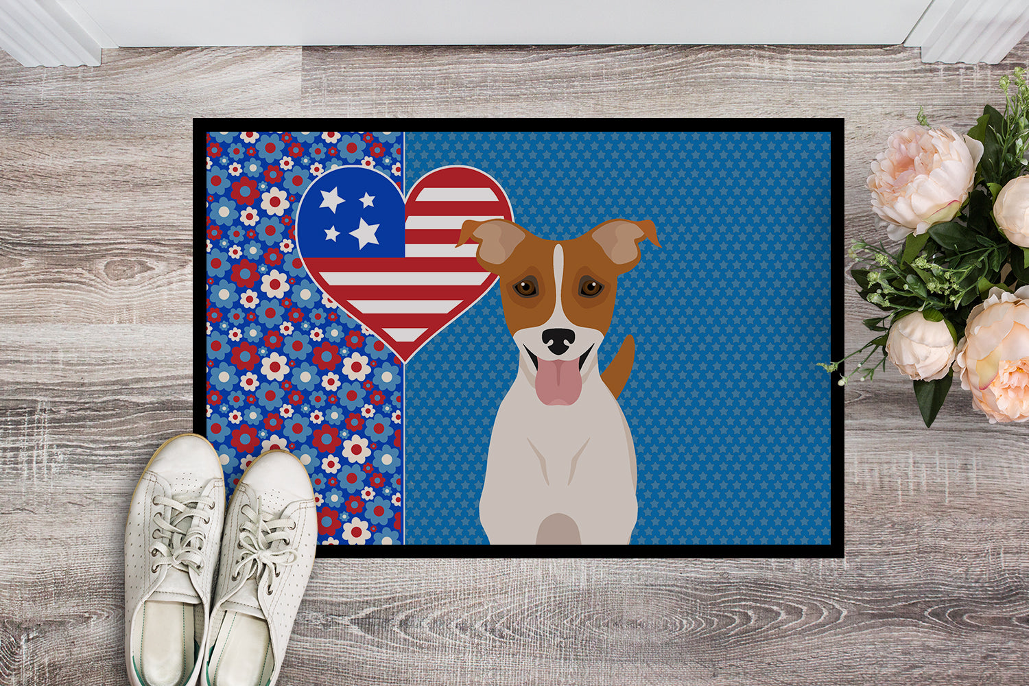 Buy this Brown White Smooth Jack Russell Terrier USA American Indoor or Outdoor Mat 24x36