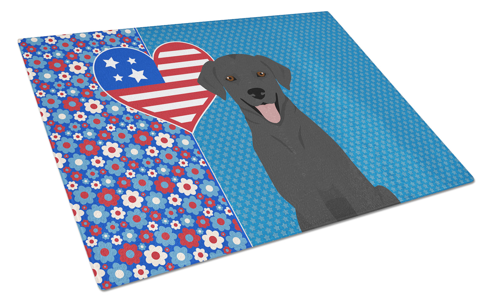 Buy this Black Labrador Retriever USA American Glass Cutting Board Large