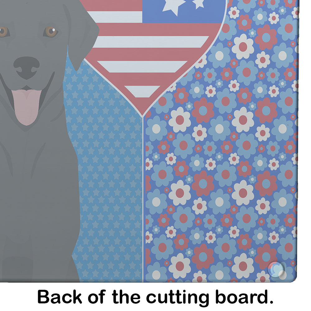 Black Labrador Retriever USA American Glass Cutting Board Large - the-store.com