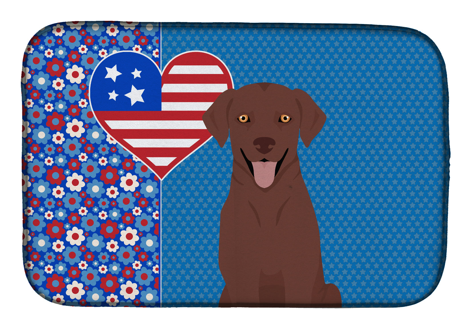 Chocolate Labrador Retriever USA American Dish Drying Mat