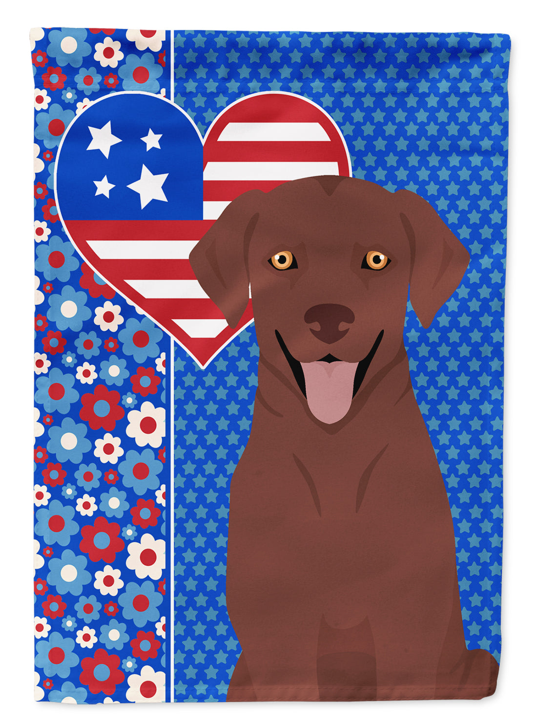 Chocolate Labrador Retriever USA American Flag Garden Size  the-store.com.