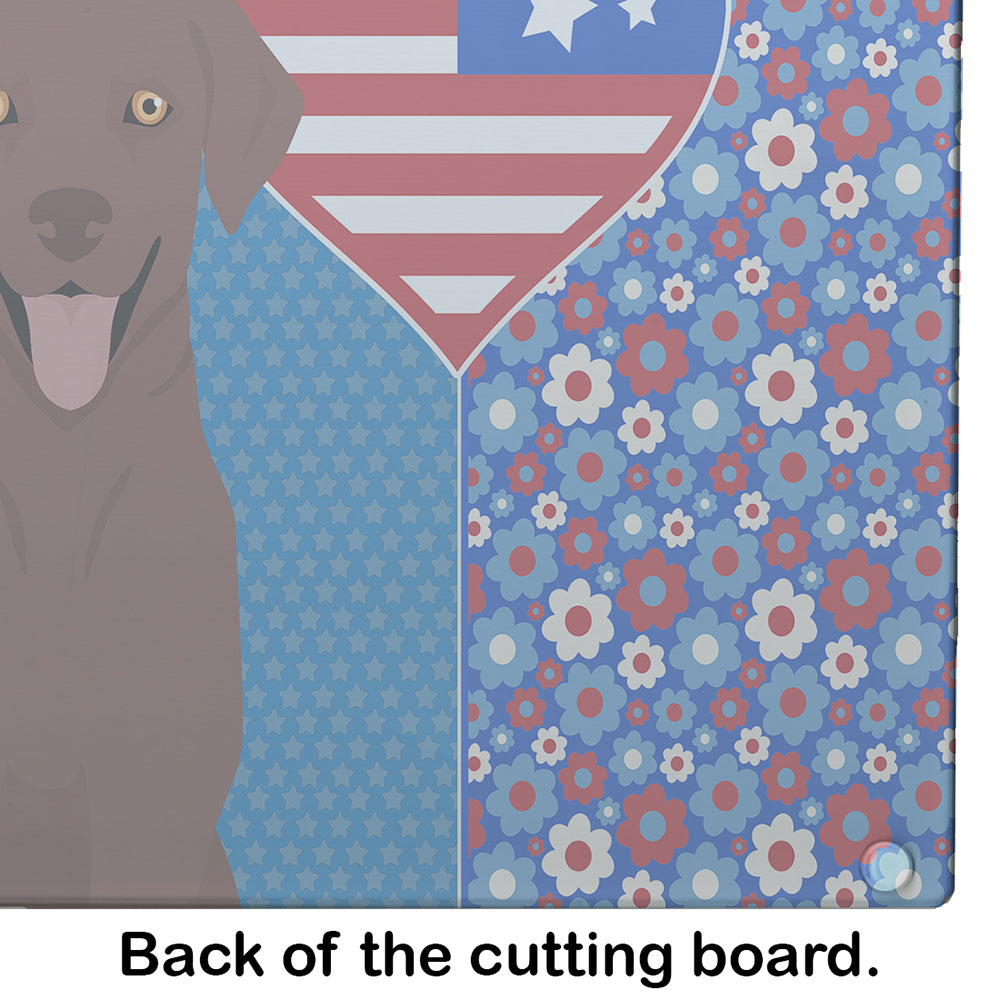 Chocolate Labrador Retriever USA American Glass Cutting Board Large - the-store.com