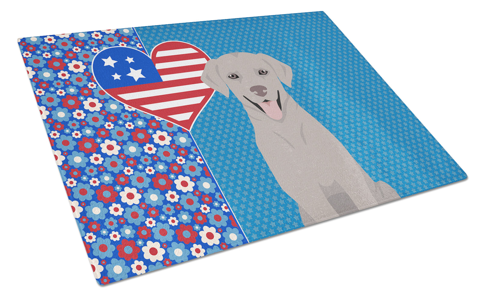 Buy this Gray Labrador Retriever USA American Glass Cutting Board Large