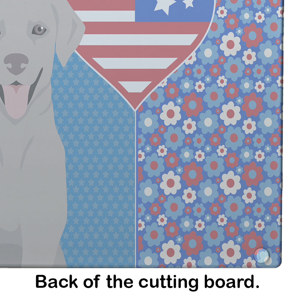 Gray Labrador Retriever USA American Glass Cutting Board Large - the-store.com