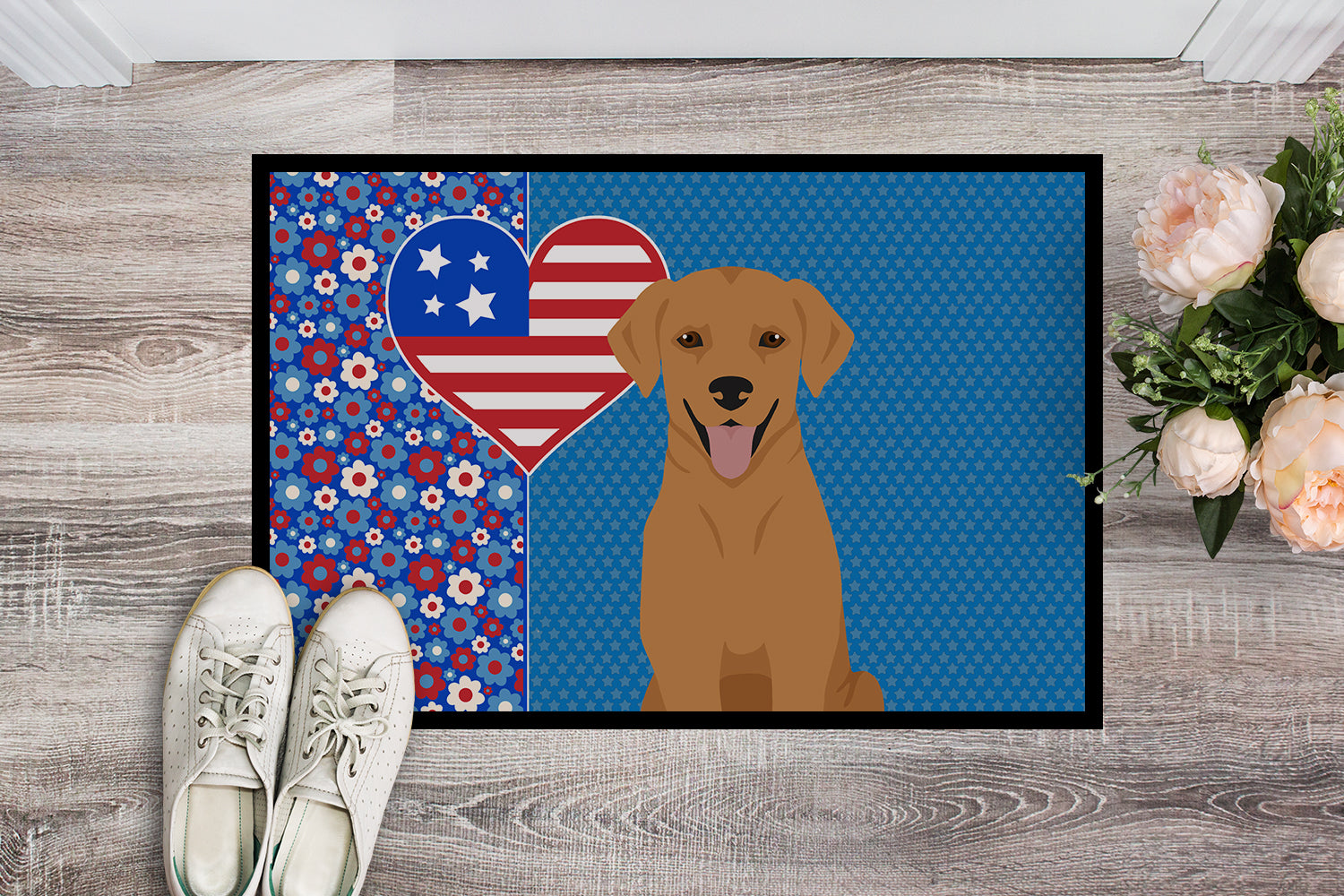 Buy this Red Fox Labrador Retriever USA American Indoor or Outdoor Mat 24x36