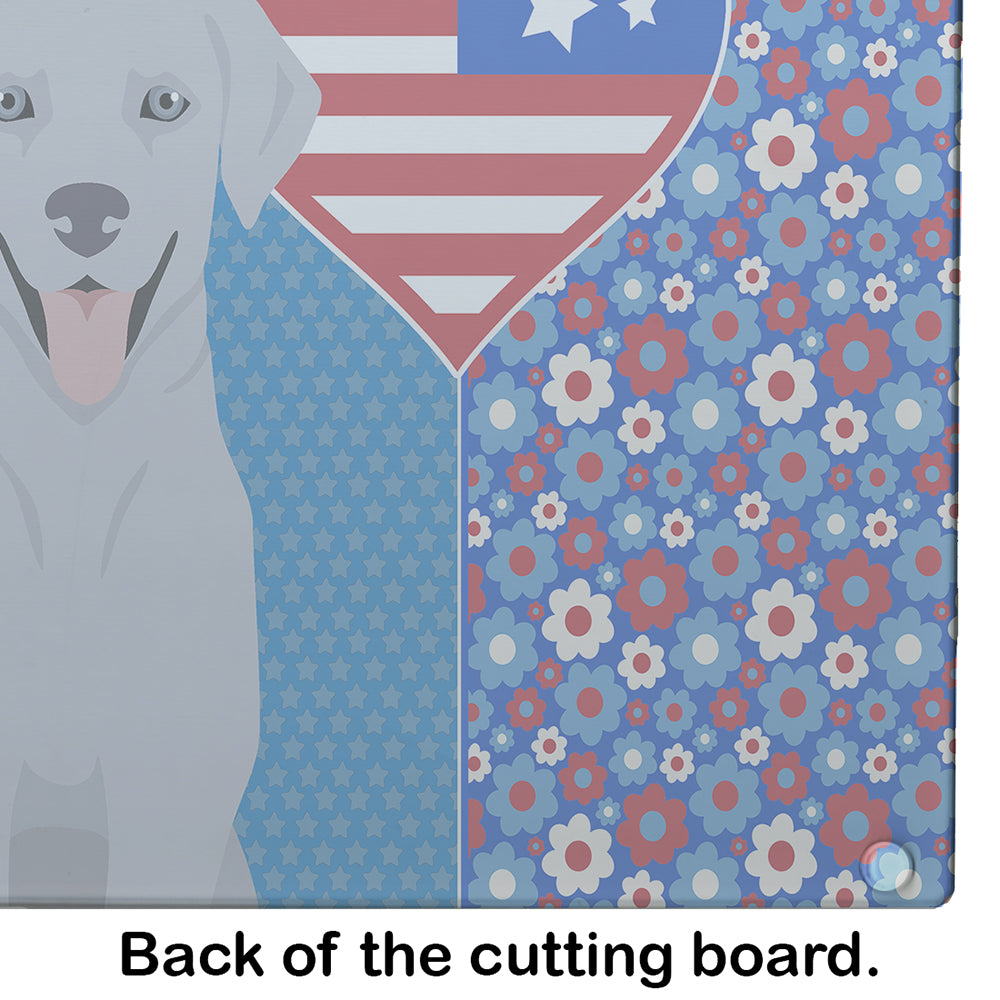 Silver Labrador Retriever USA American Glass Cutting Board Large - the-store.com