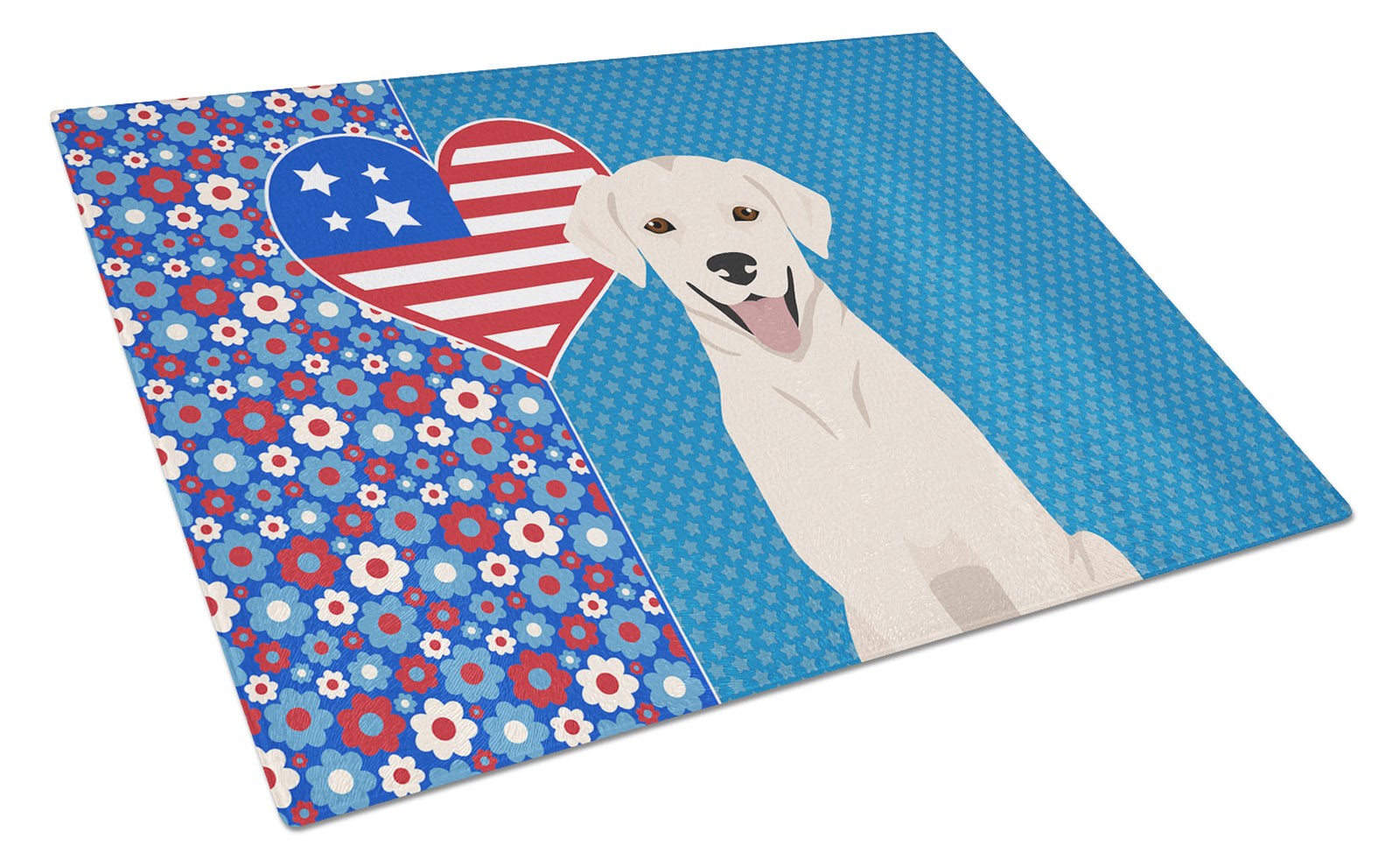 Buy this White Cream Labrador Retriever USA American Glass Cutting Board Large