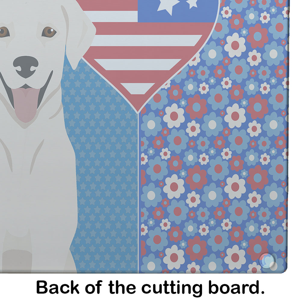 White Cream Labrador Retriever USA American Glass Cutting Board Large - the-store.com