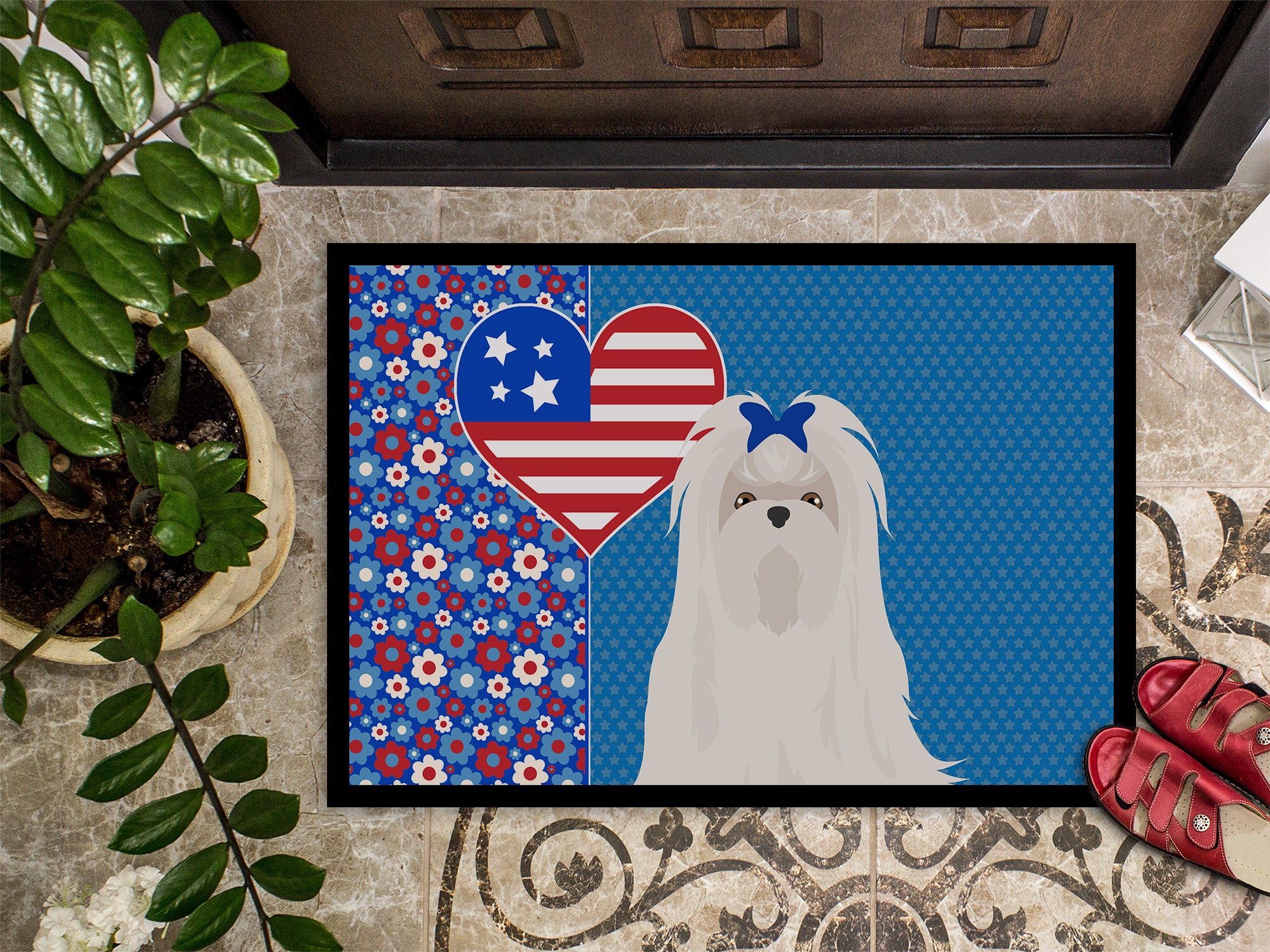 Maltese USA American Indoor or Outdoor Mat 24x36 - the-store.com