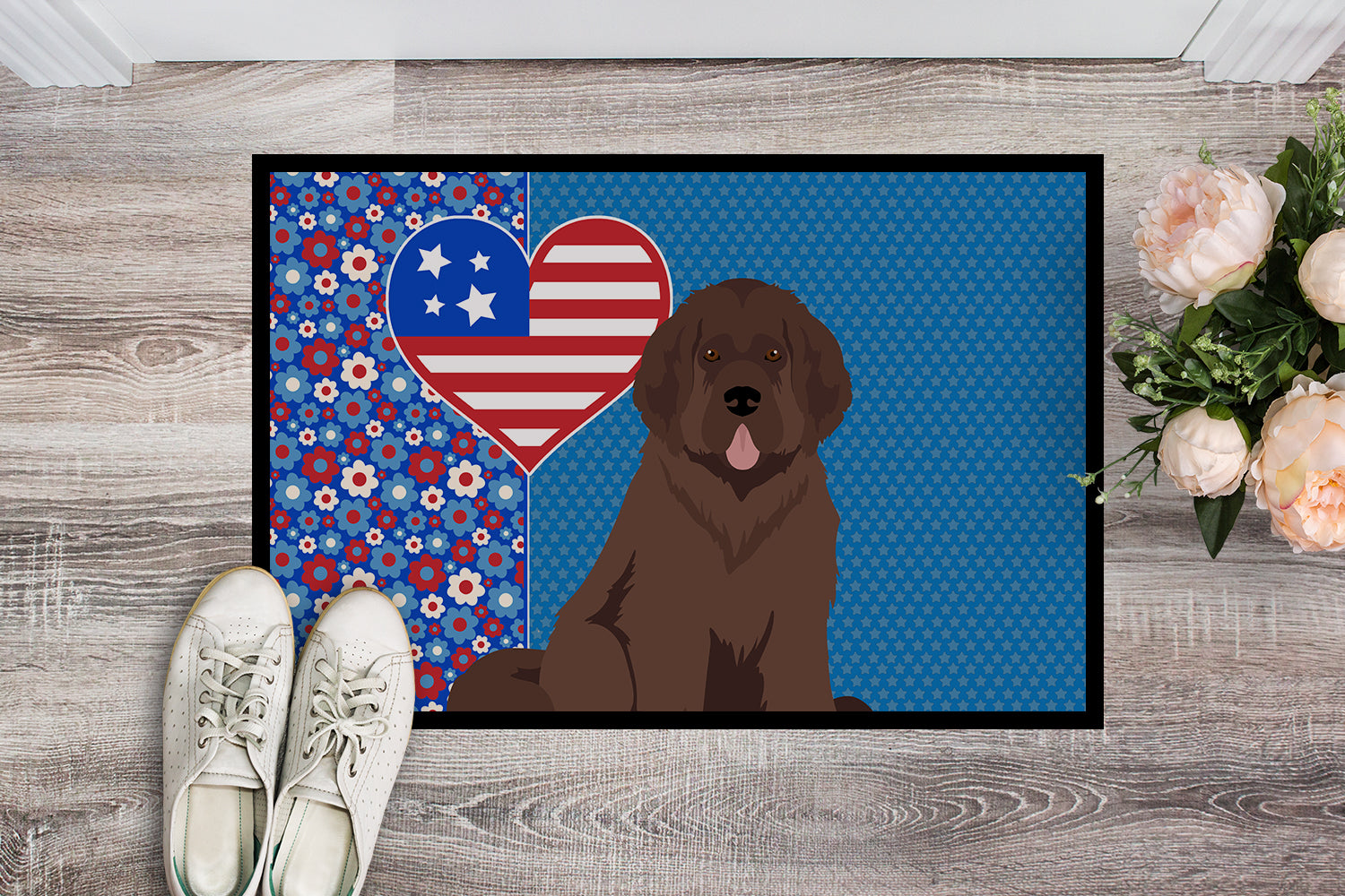 Brown Newfoundland USA American Indoor or Outdoor Mat 24x36 - the-store.com