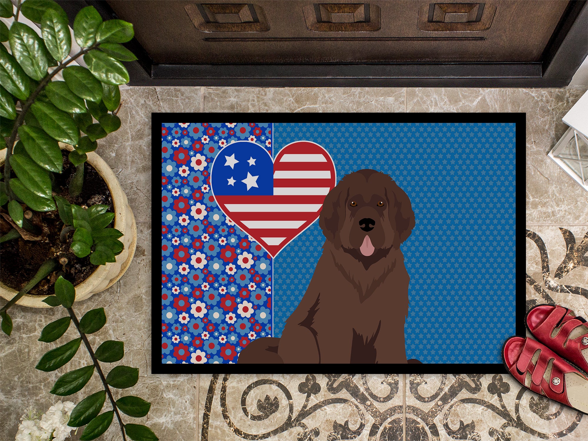 Brown Newfoundland USA American Indoor or Outdoor Mat 24x36 - the-store.com