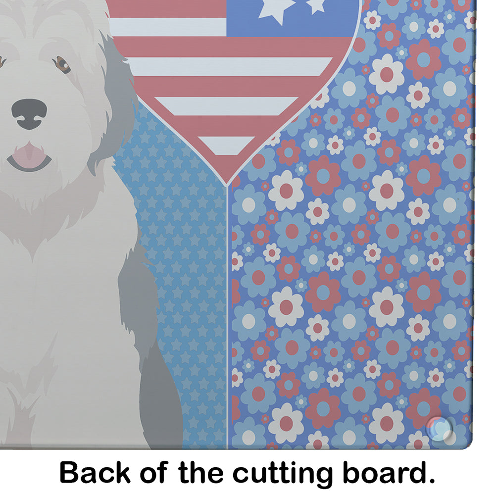 Old English Sheepdog USA American Glass Cutting Board Large - the-store.com