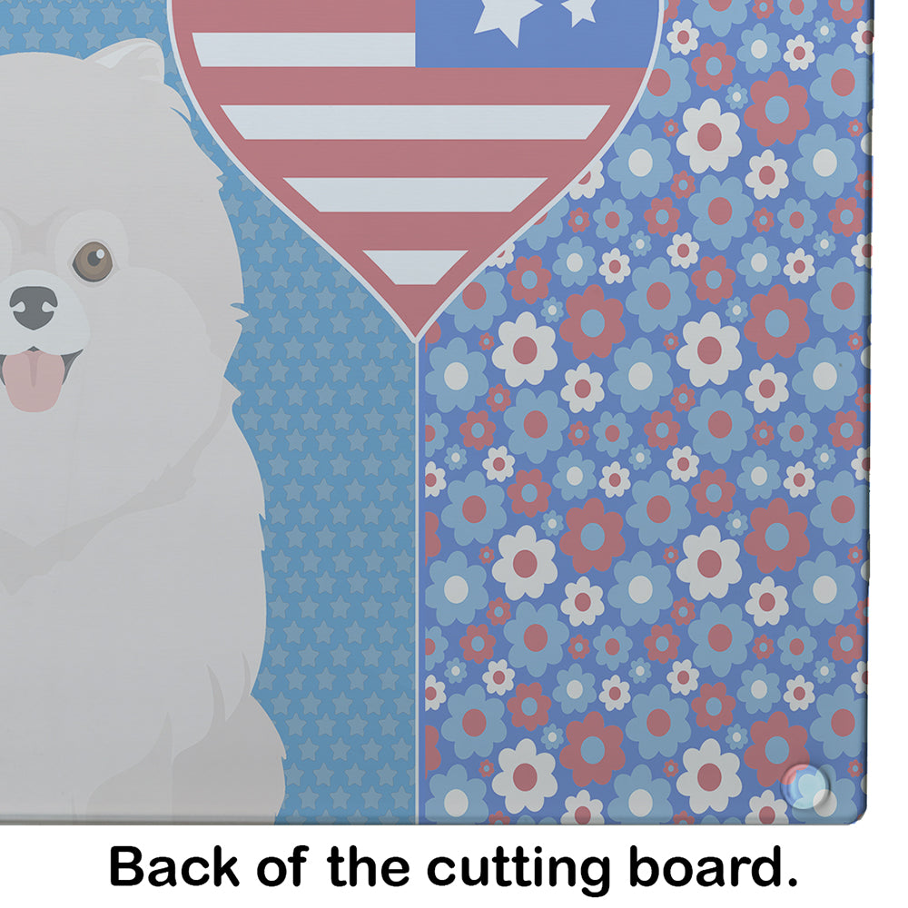 White Pomeranian USA American Glass Cutting Board Large - the-store.com