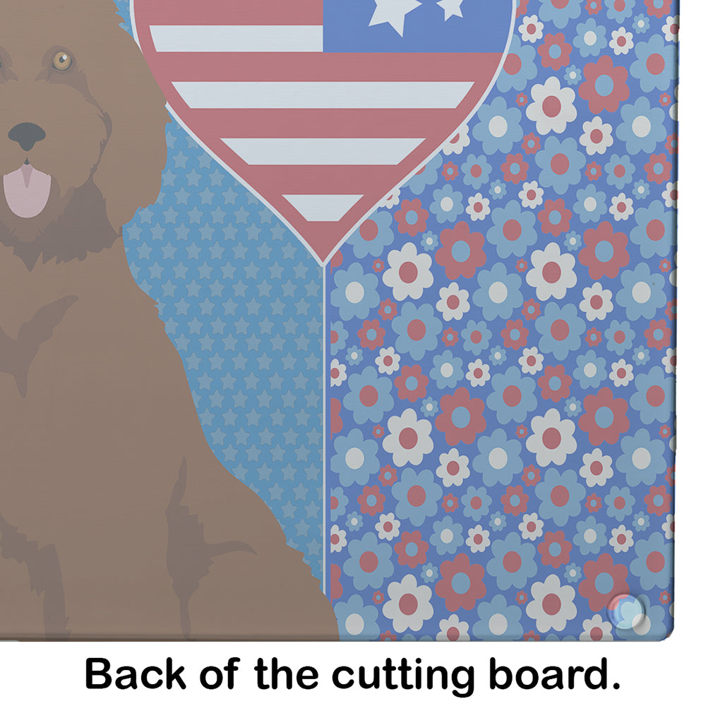 Standard Red Poodle USA American Glass Cutting Board Large - the-store.com