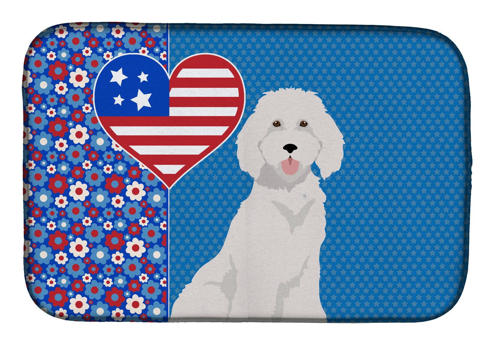 Standard White Poodle USA American Dish Drying Mat  the-store.com.