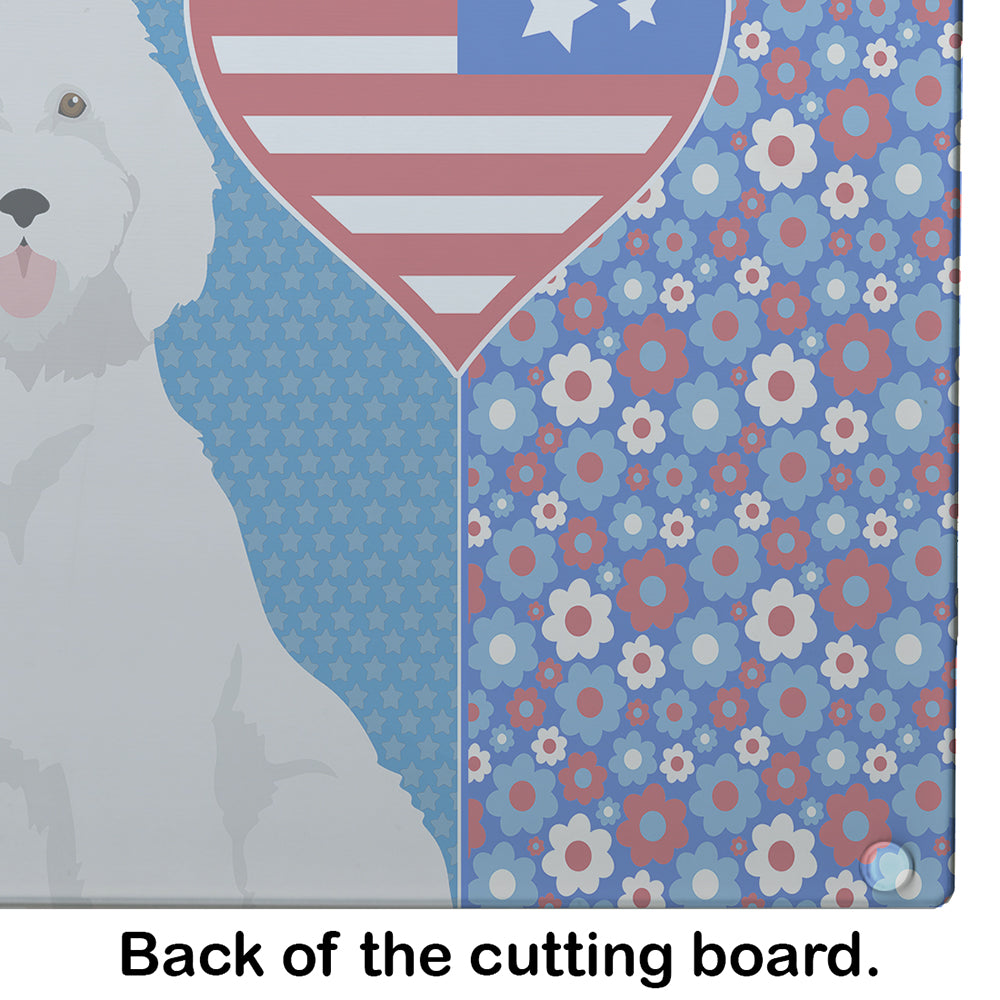 Standard White Poodle USA American Glass Cutting Board Large - the-store.com
