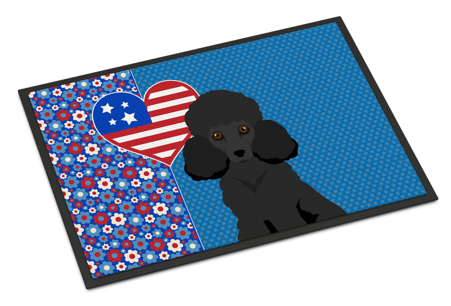Buy this Toy Black Poodle USA American Indoor or Outdoor Mat 24x36