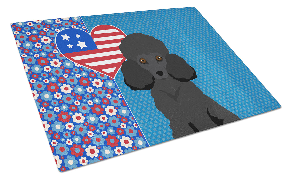 Buy this Toy Black Poodle USA American Glass Cutting Board Large